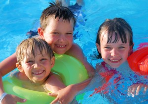 children in pool